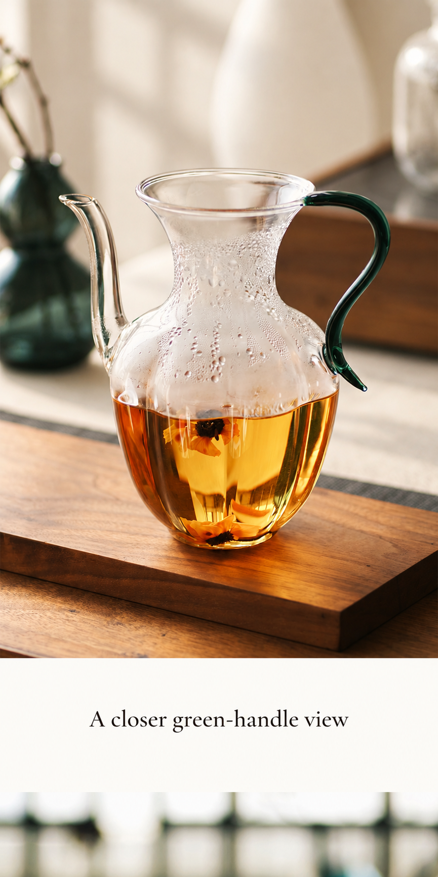 A closer green-handle view