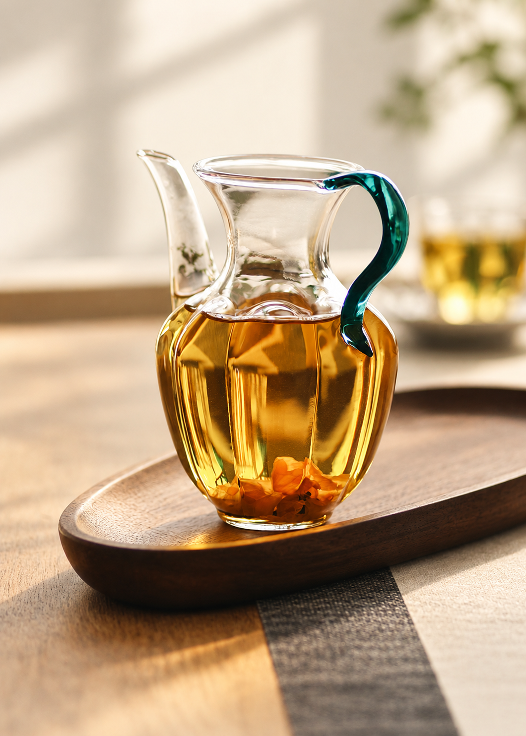Tea on a wooden tray