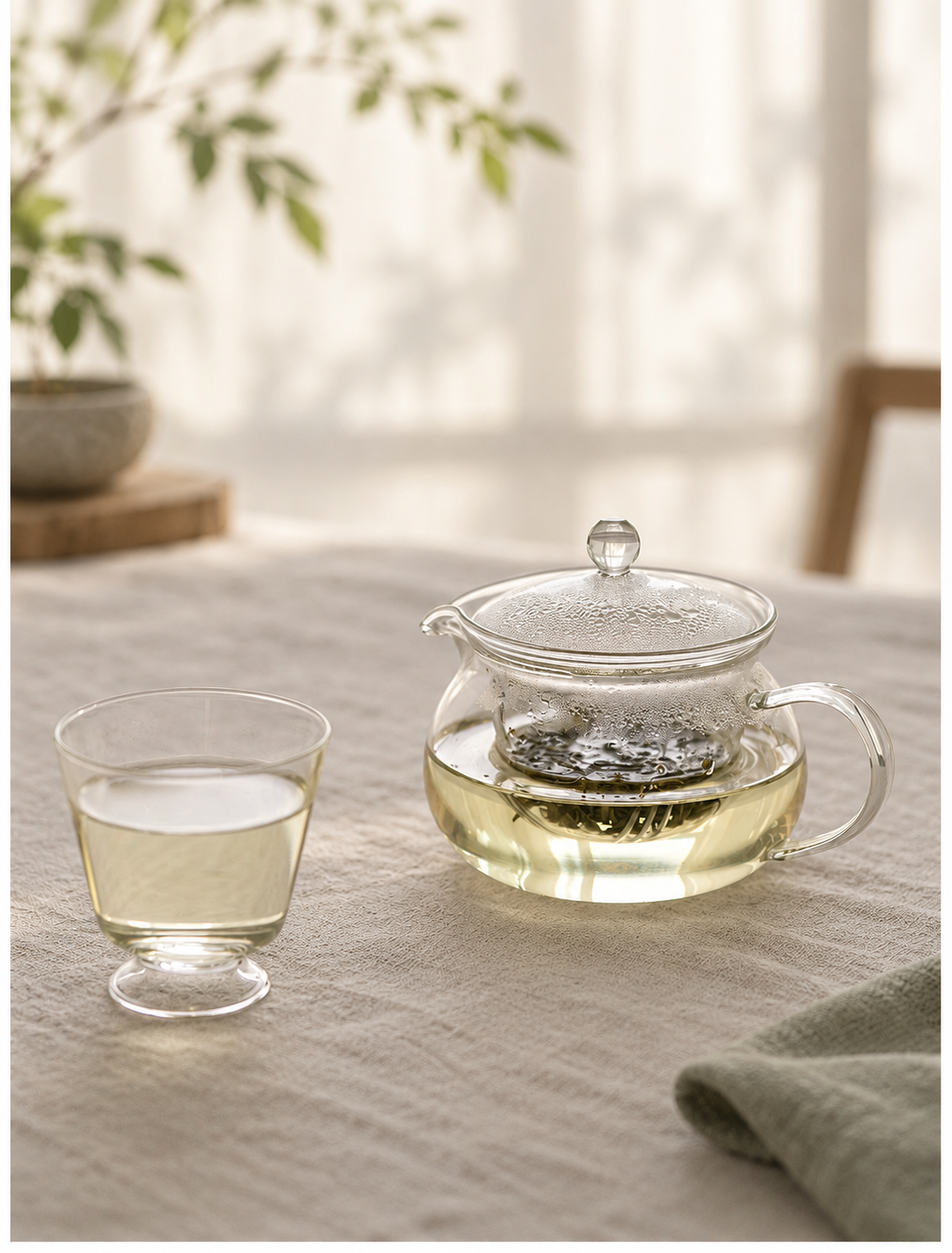 Tea through clear glass