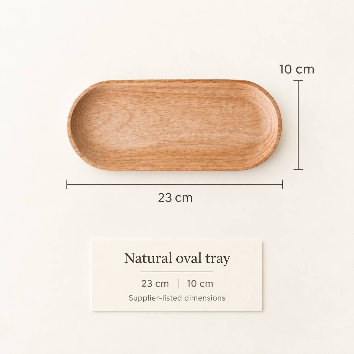 Natural oval wooden tray