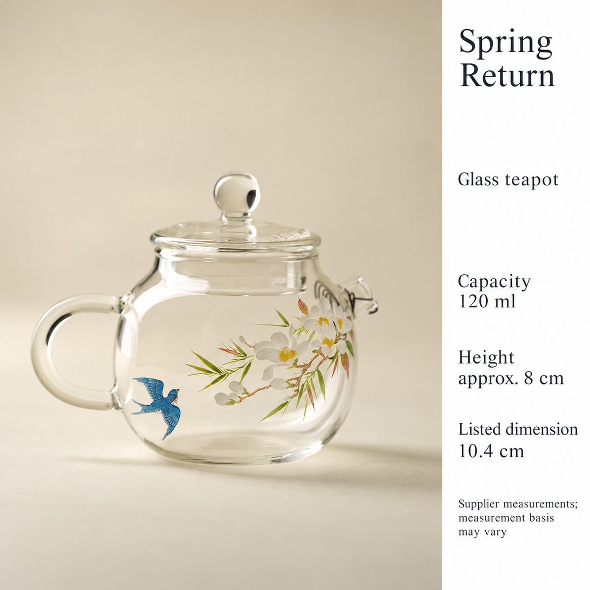 Spring Return glass teapot / 120 ml