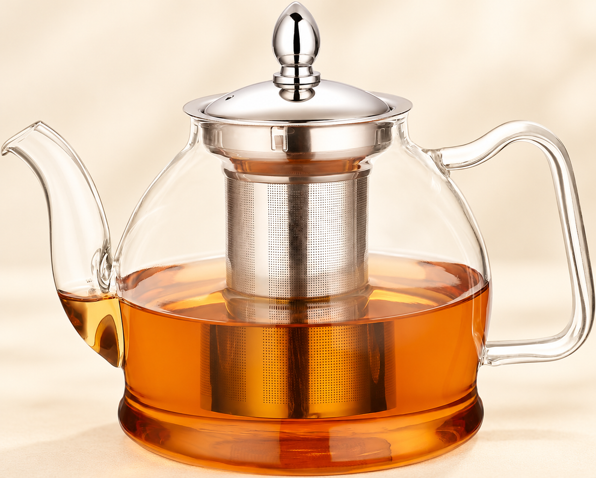 Glass Teapot with Removable Metal Infuser — image 1