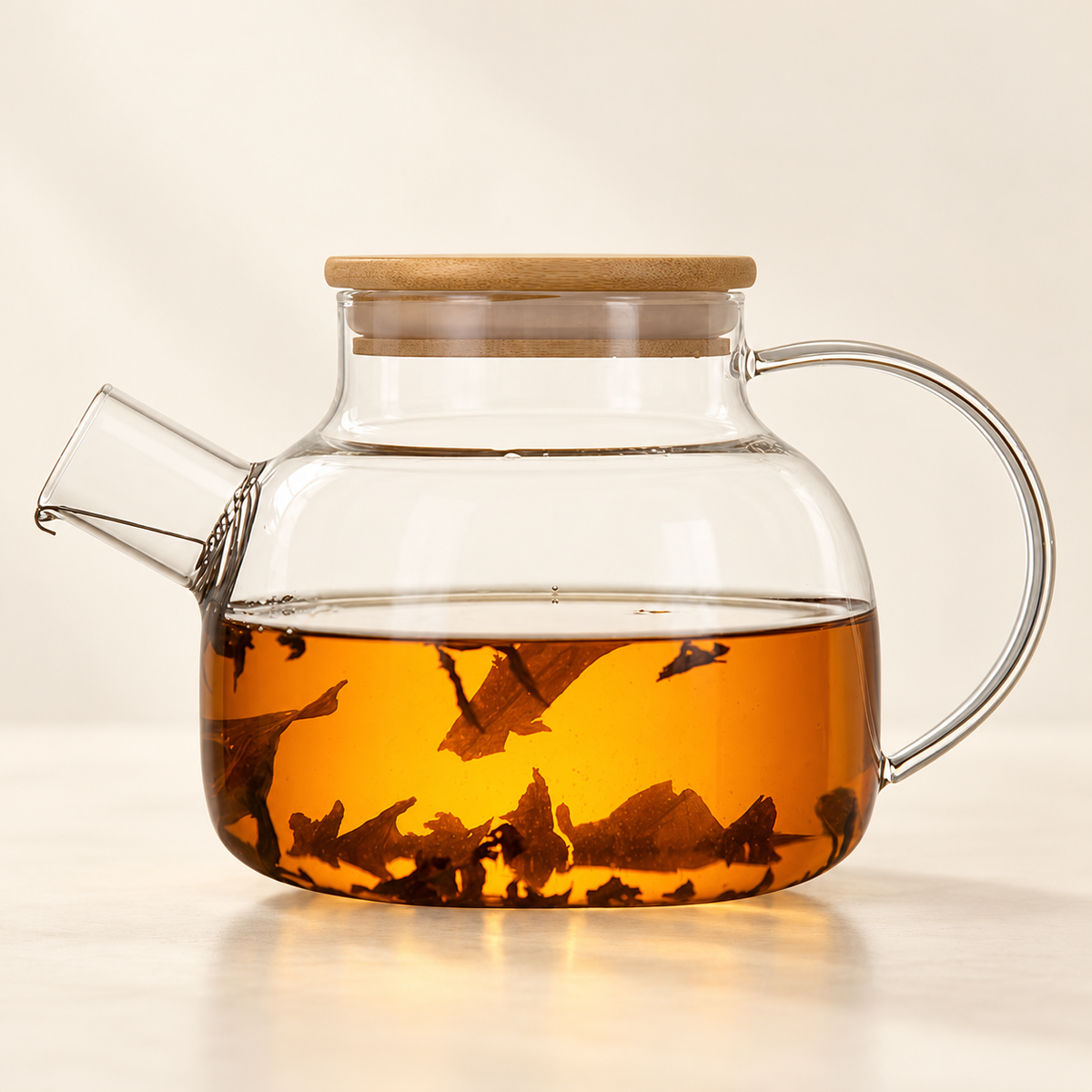 Bamboo-Lid Glass Teapot — image 2