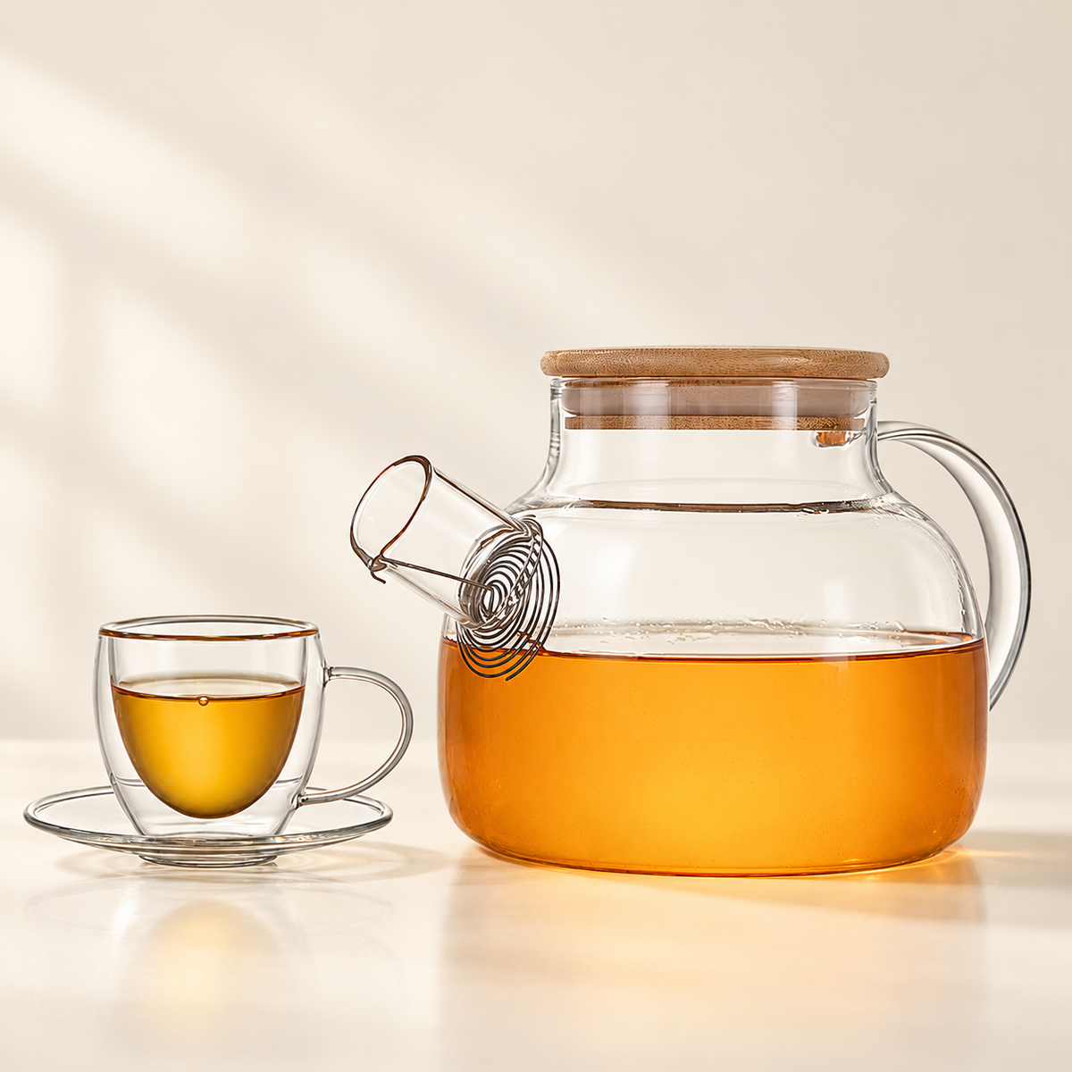 Bamboo-Lid Glass Teapot — image 5