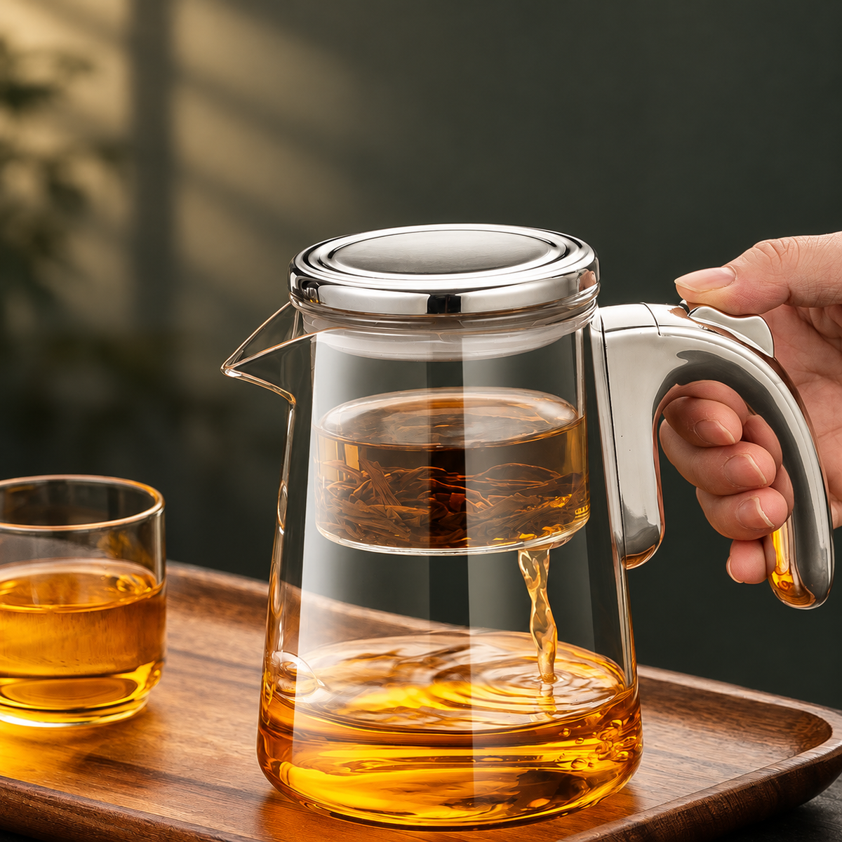 Glass Tea Brewer with Manual Release — image 3