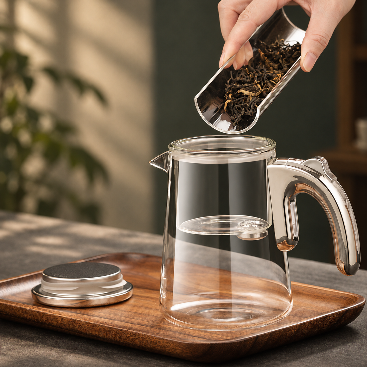Glass Tea Brewer with Manual Release — image 4