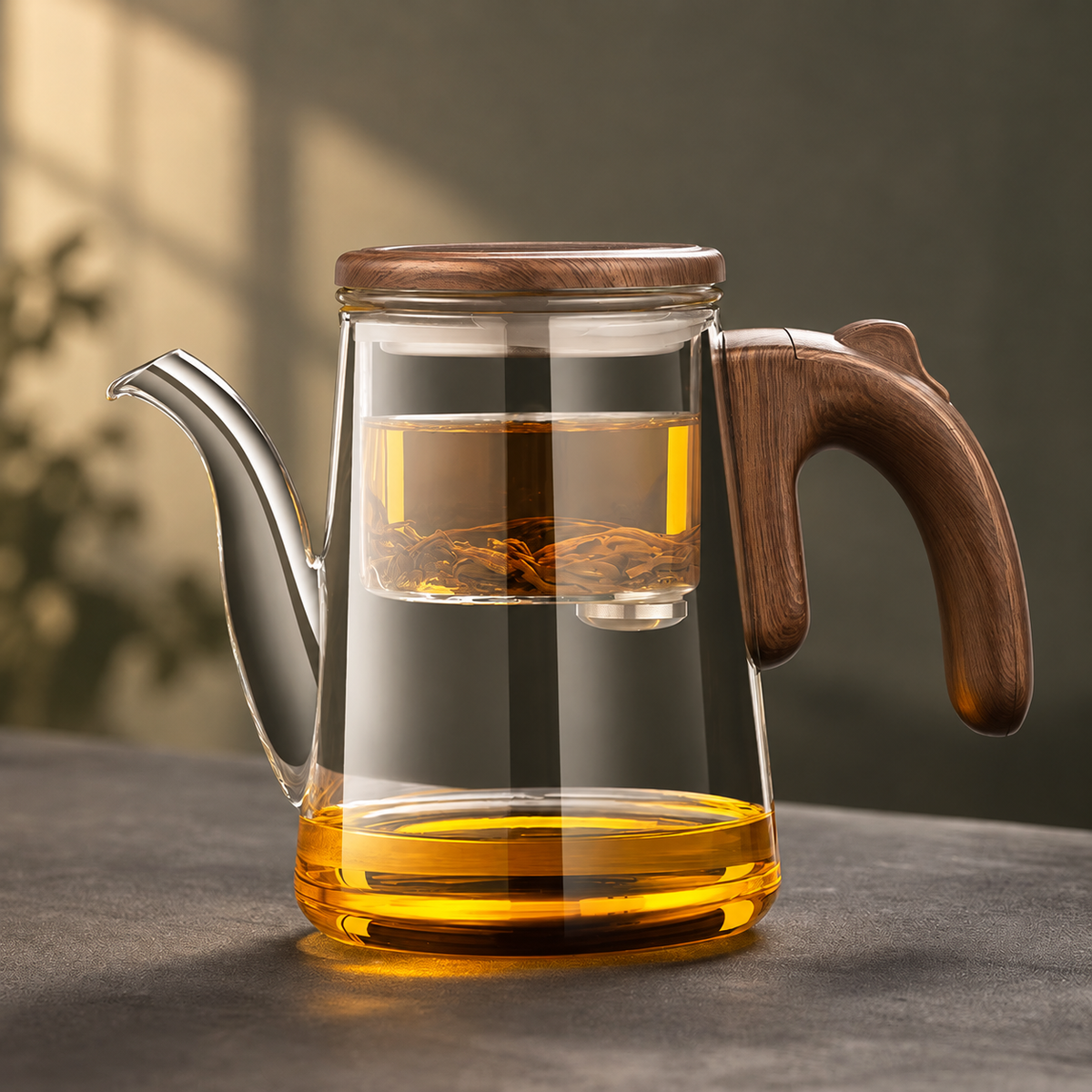 Wood-grain finish / Long spout