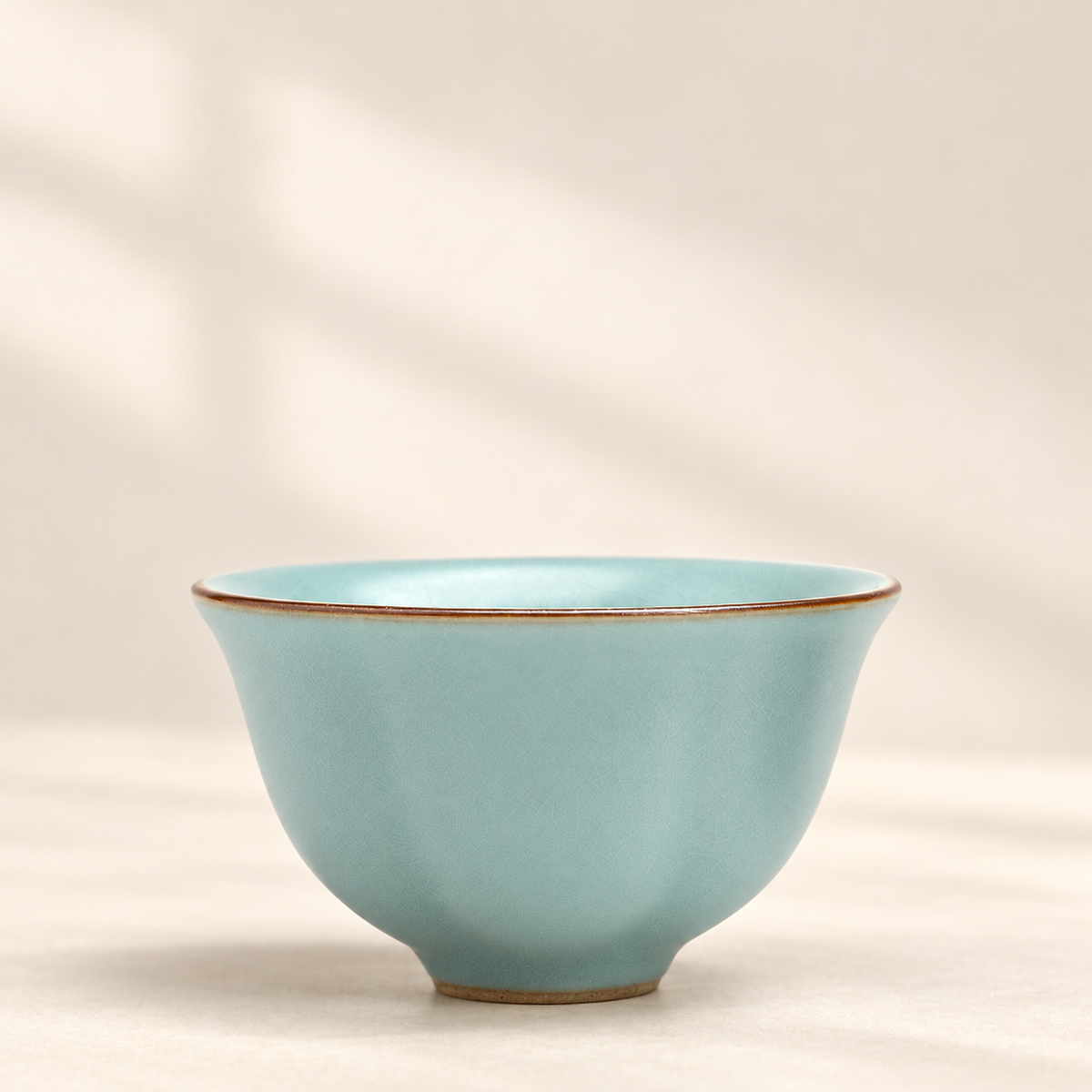 Sky-Blue Crackle-Glaze Tea Cup — image 1