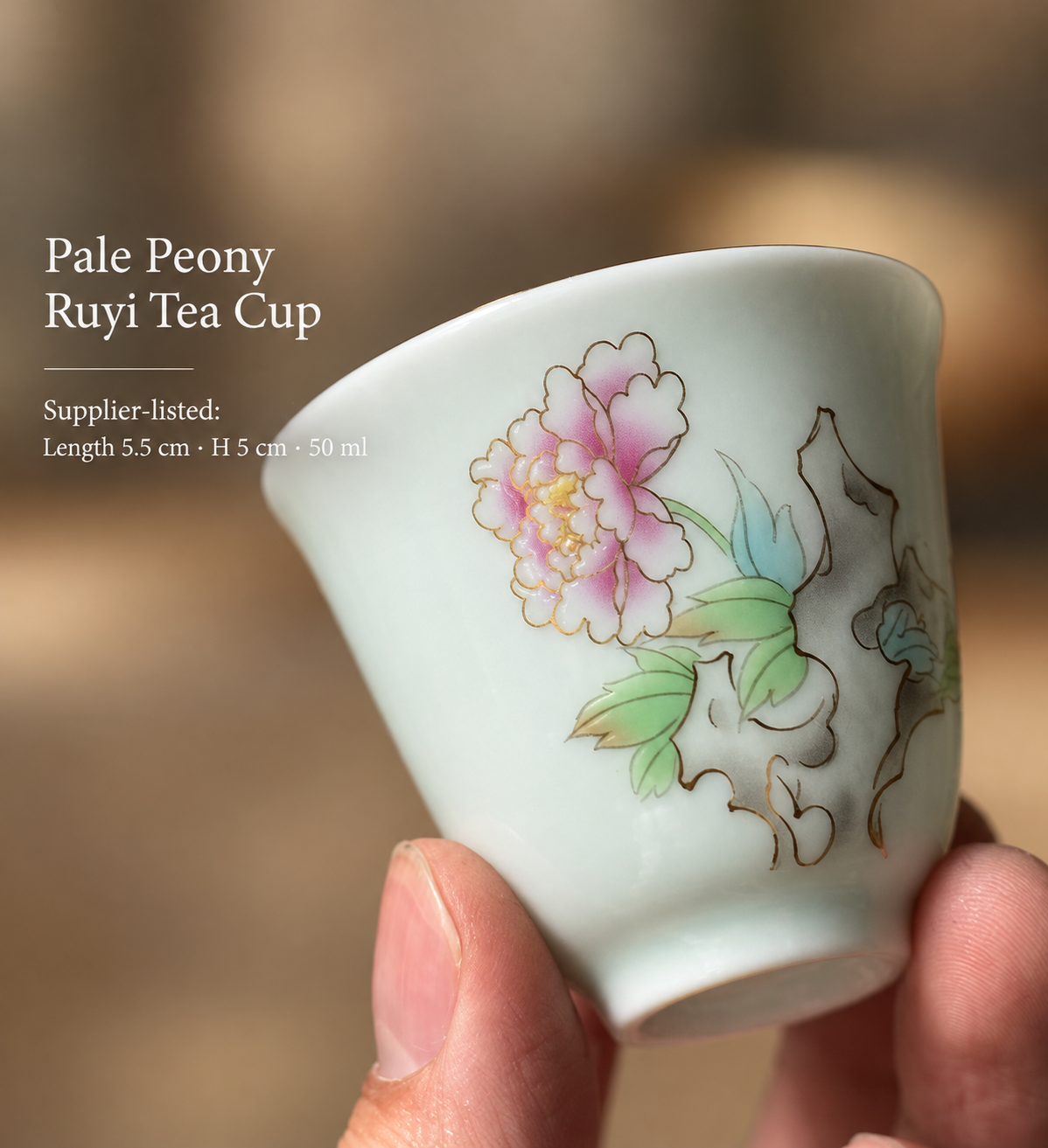 Pale Peony Ruyi Tea Cup
