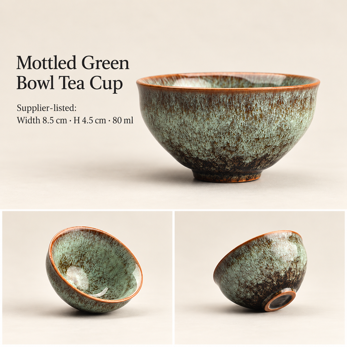 Mottled Green Bowl Tea Cup