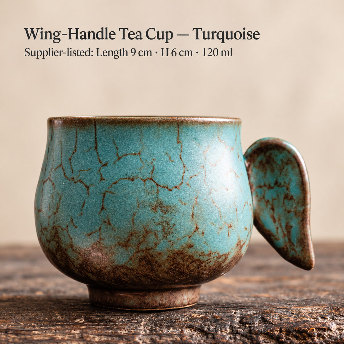 Wing-Handle Tea Cup — Turquoise