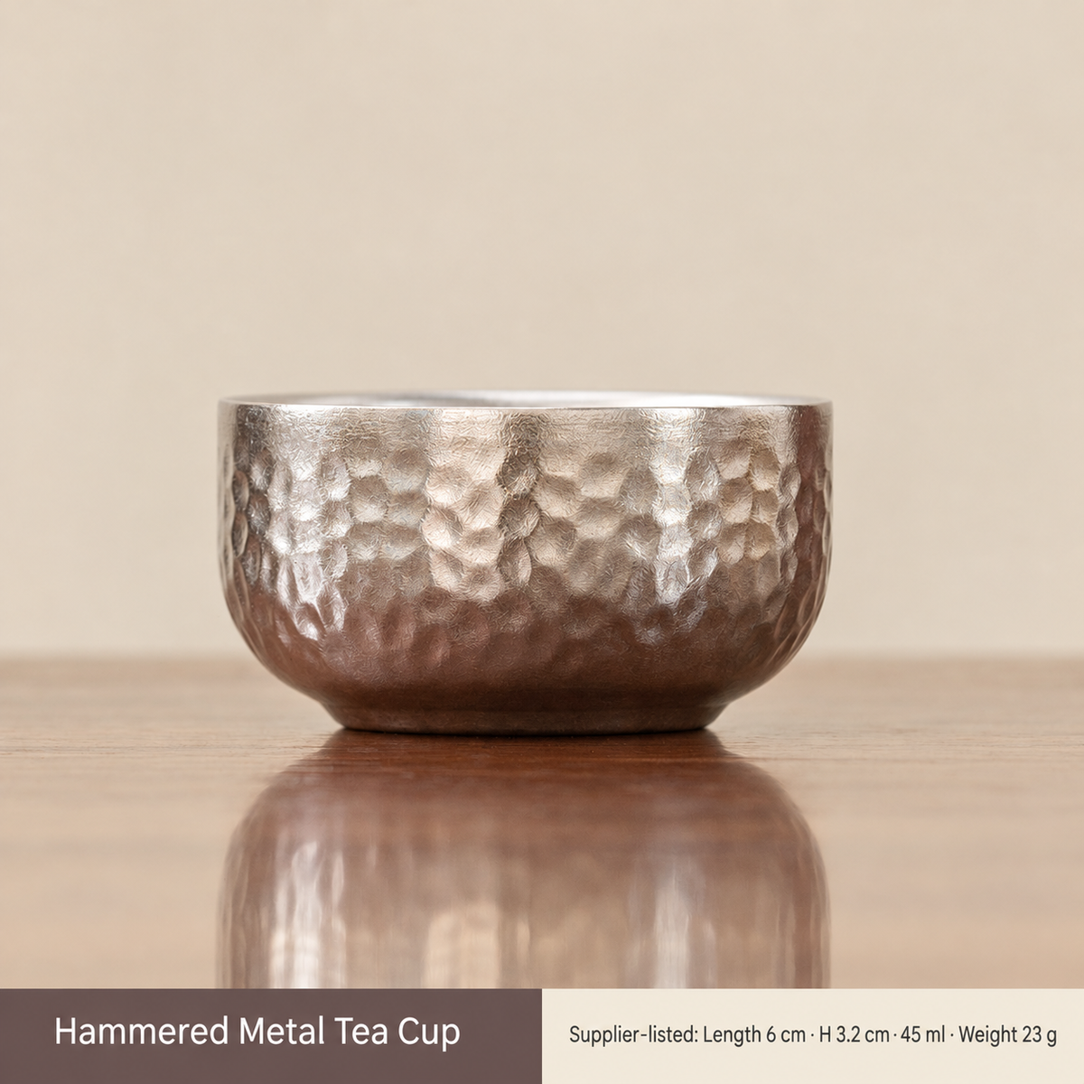 Hammered Metal Tea Cup