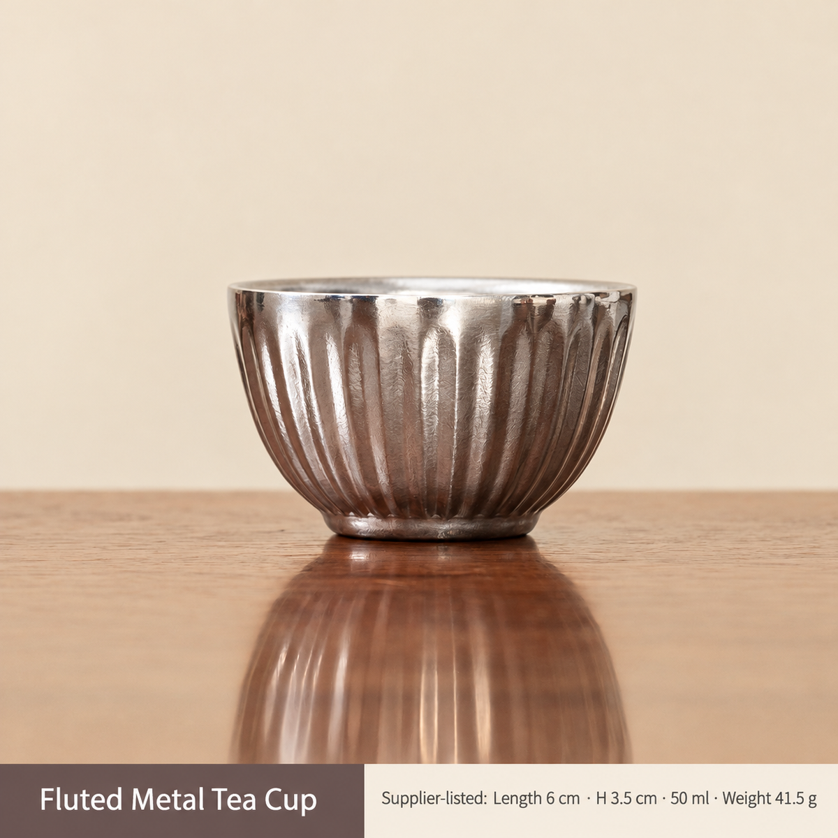 Fluted Metal Tea Cup