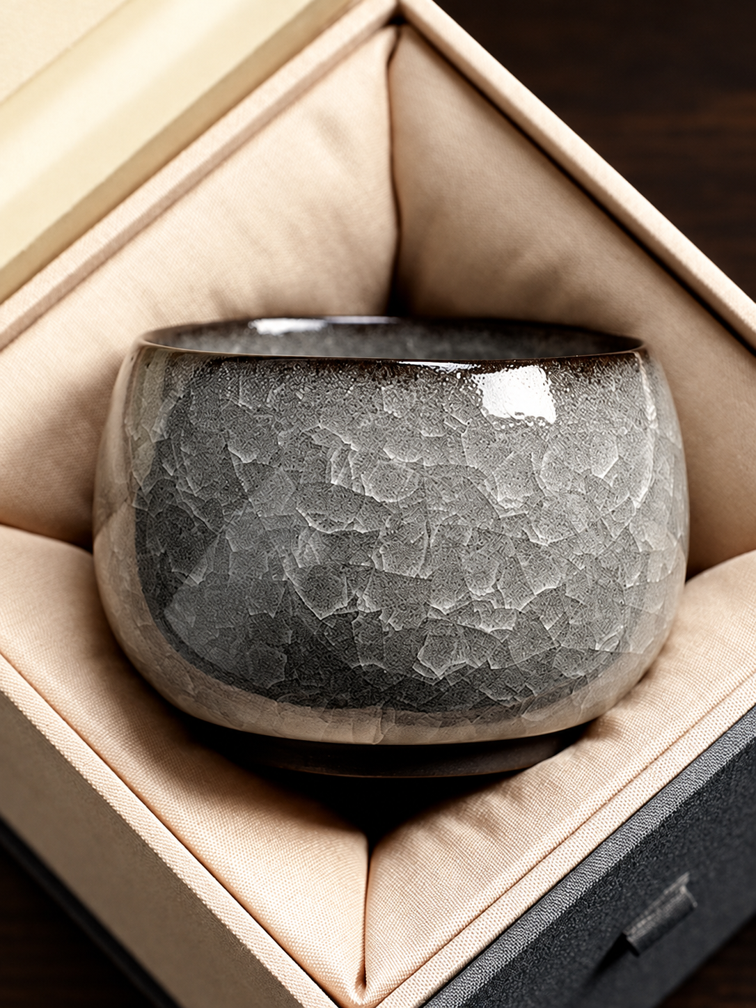 Black Ice Crackle Ceramic Teaware — image 1
