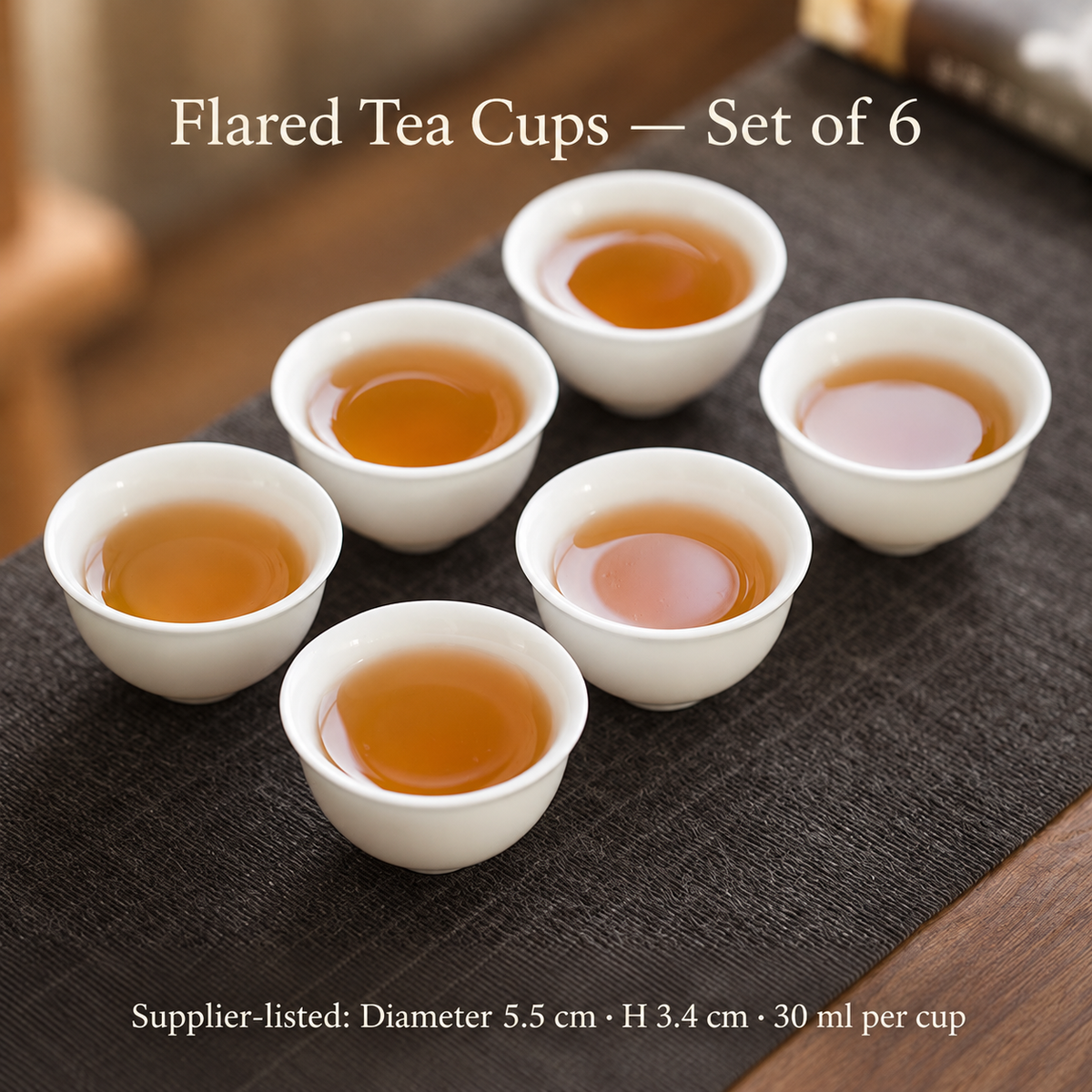 Flared Tea Cups — Set of 6