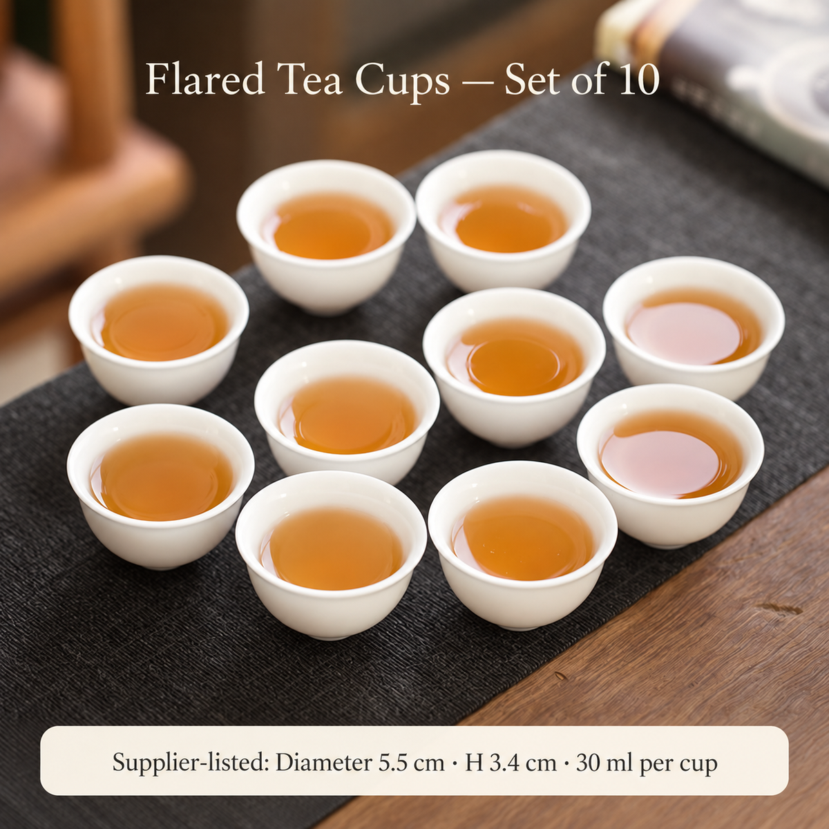 Flared Tea Cups — Set of 10