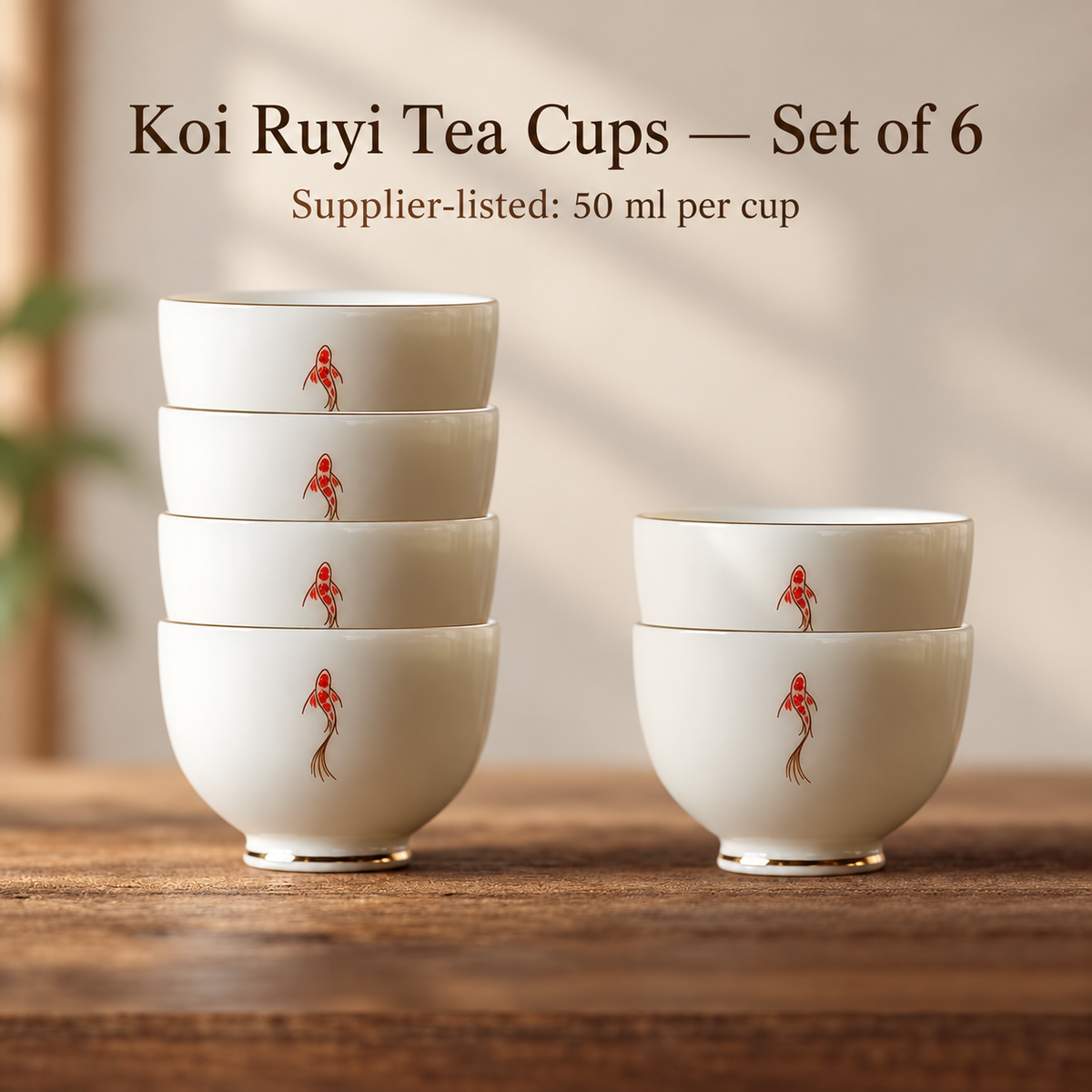 Koi Ruyi Tea Cups — Set of 6