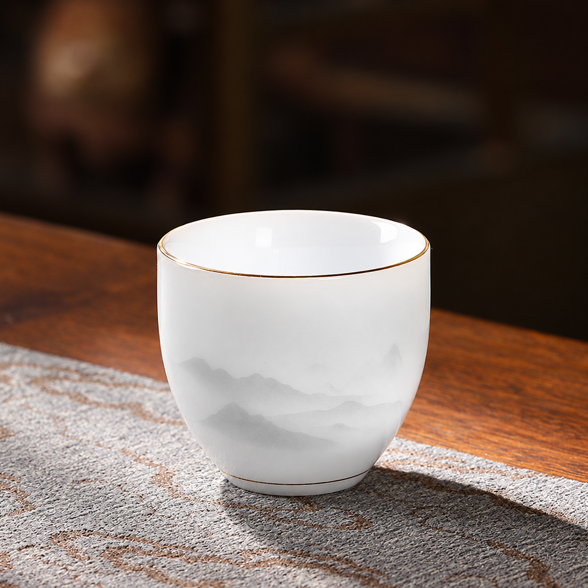 Yunchuan / Ice-white porcelain / Misty grey mountains / Single cup