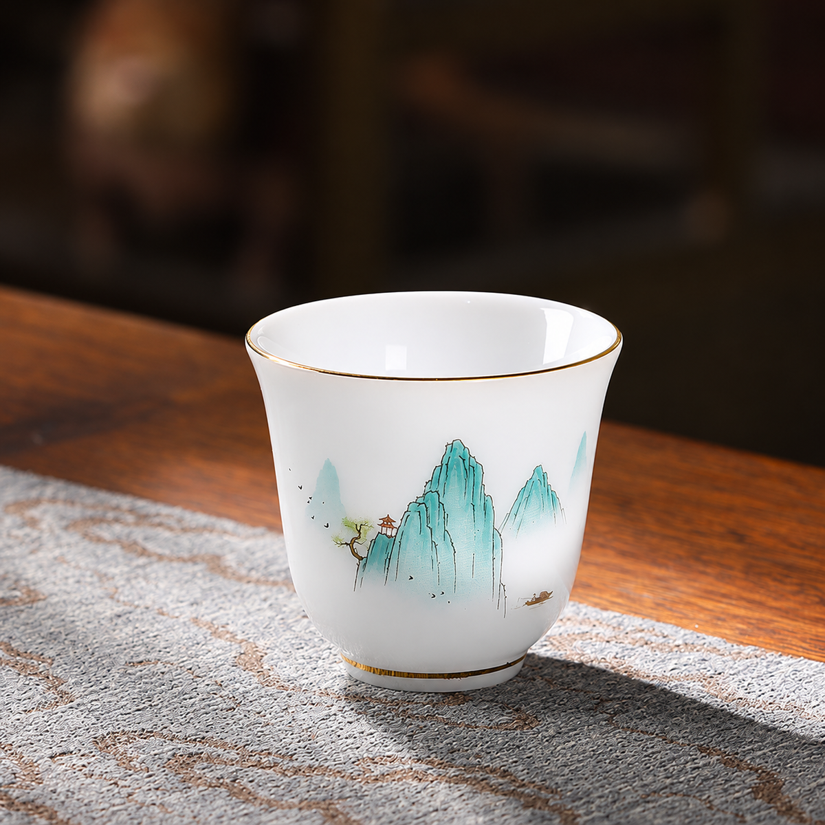 Huashen / Ice-white porcelain / Turquoise mountains / Single cup