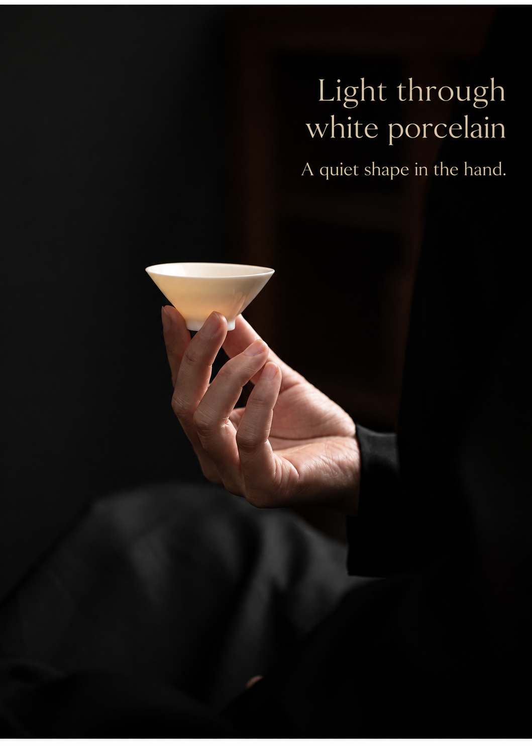 Light through white porcelain