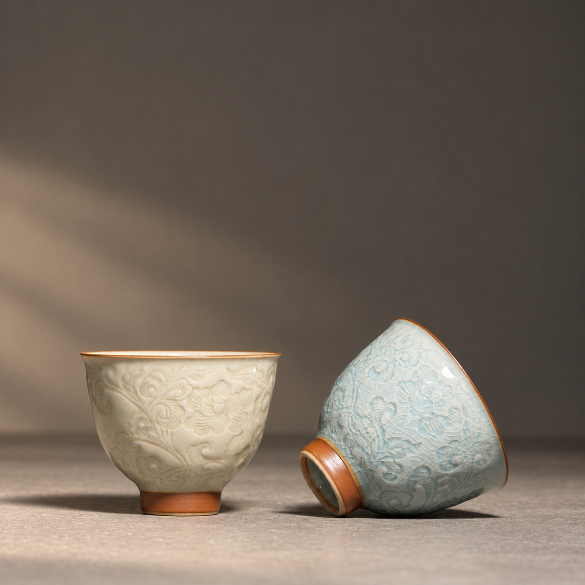 Lotus Relief Ceramic Tea Cup — image 4