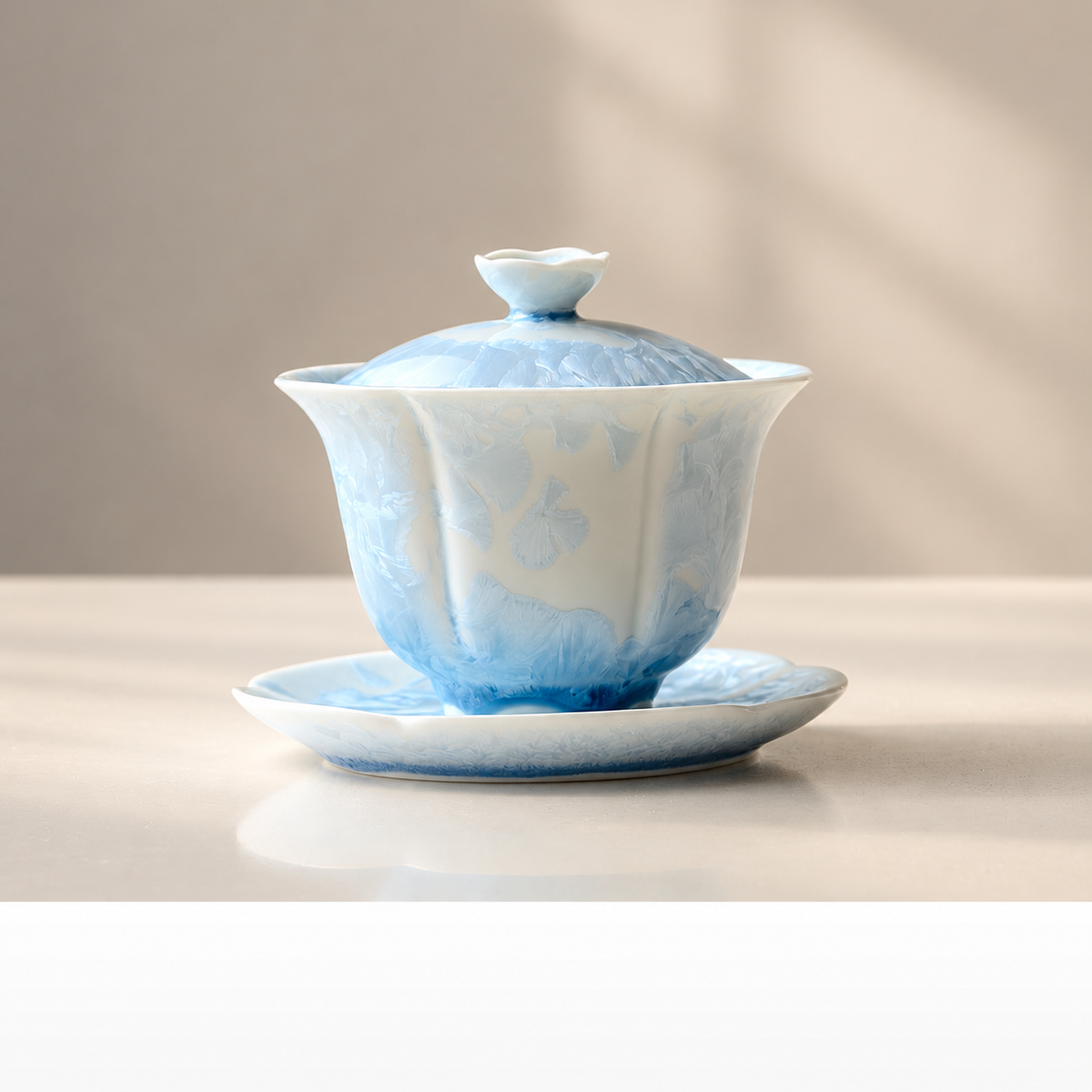 Flower-rim three-piece gaiwan / Approx. 150 ml