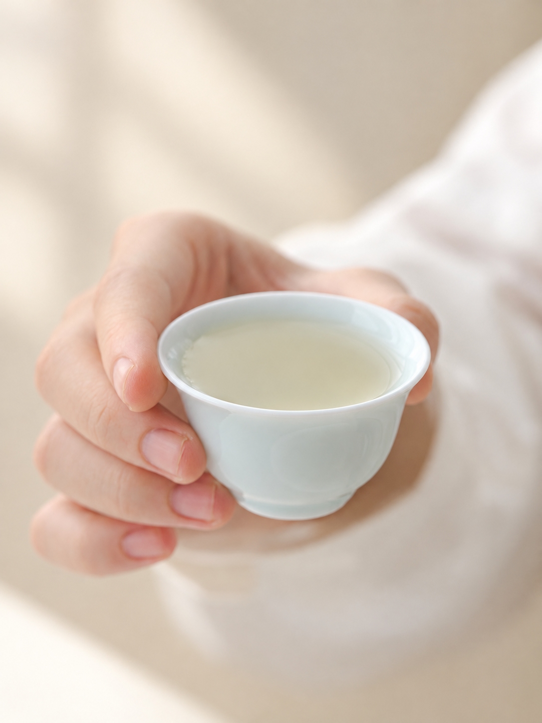 Pale Celadon Ceramic Tea Cups — image 3