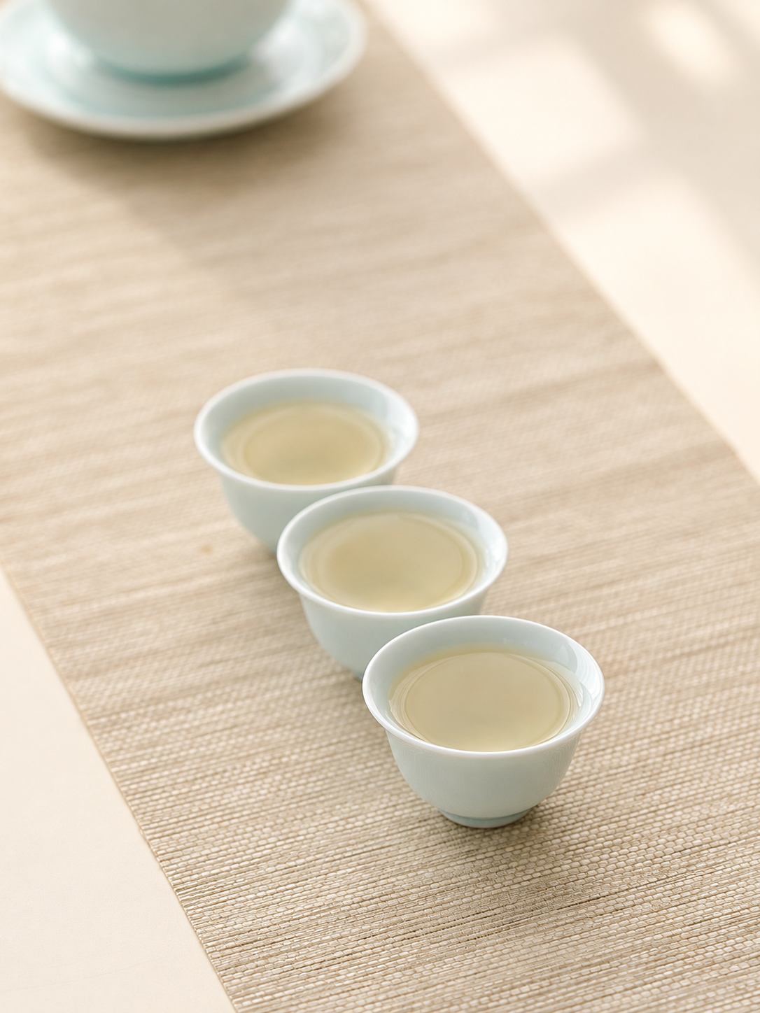 Pale Celadon Ceramic Tea Cups — image 5