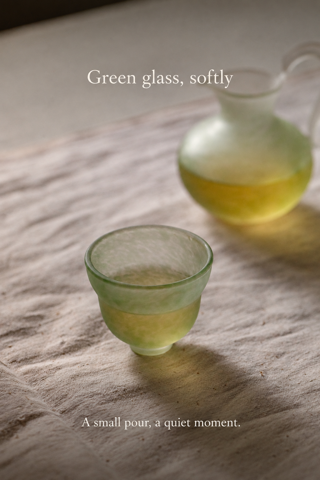 Green glass, softly