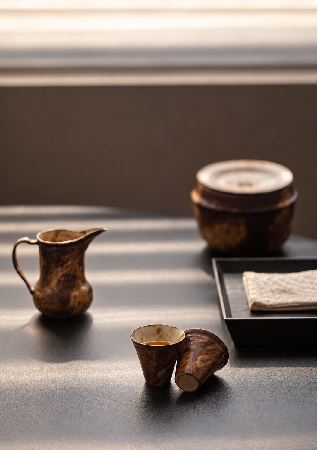 The tea table, softly