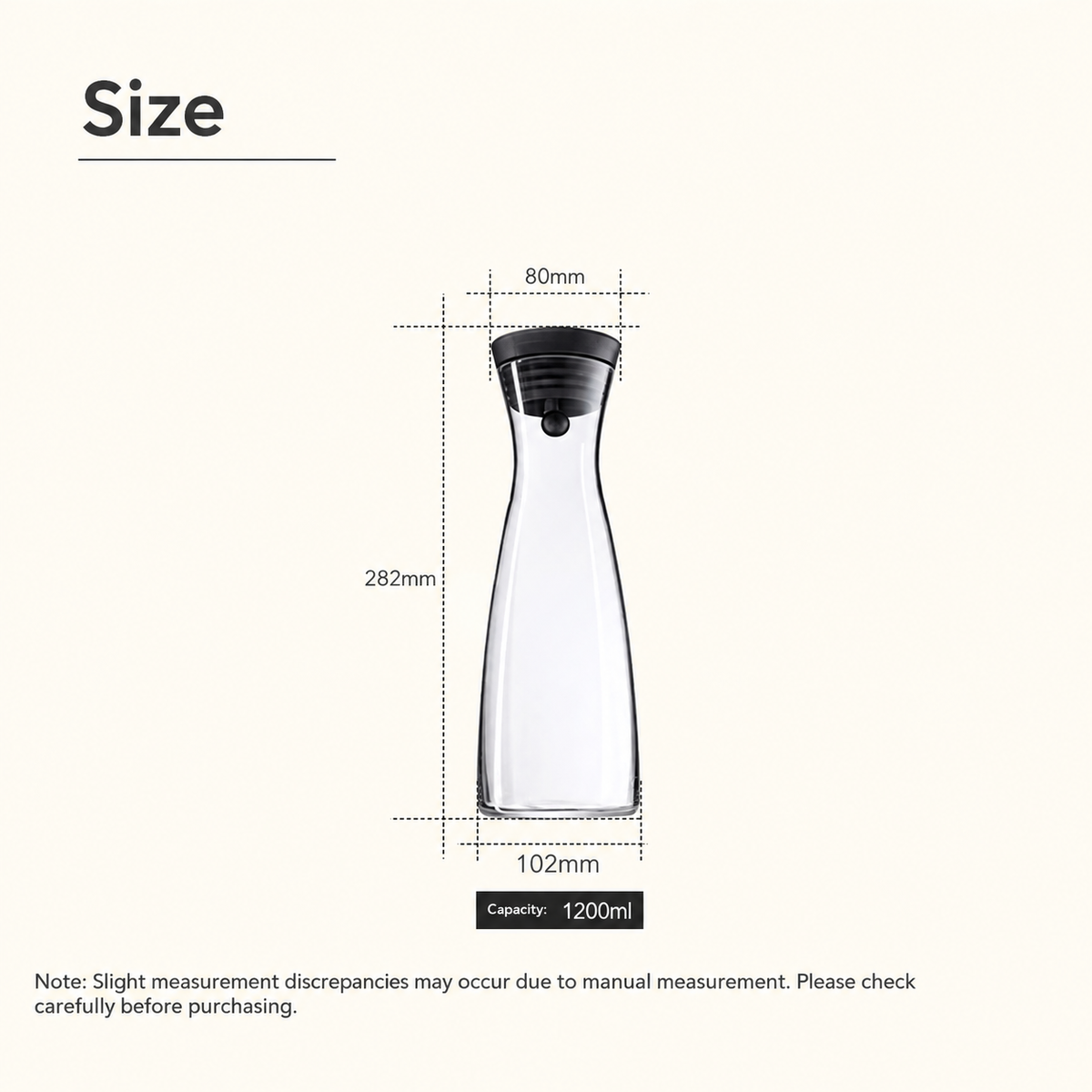 Clear Glass Carafe with Silver-Tone Floating Lid — image 5