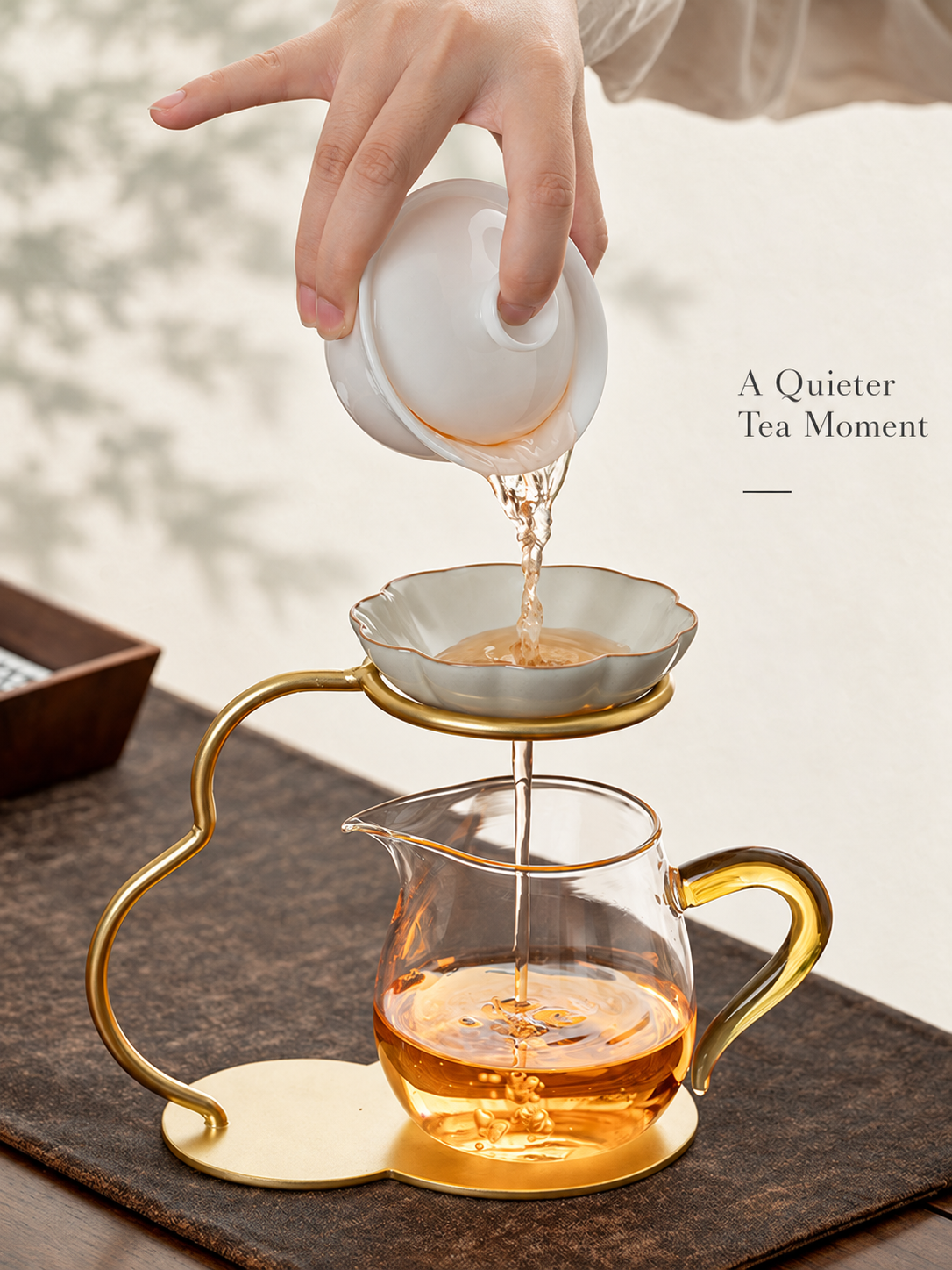 Ceramic Tea Filter Sets with Curved Stands and Glass Pourers — image 5