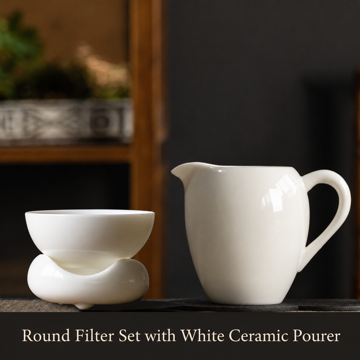 Round Filter Set with White Ceramic Pourer