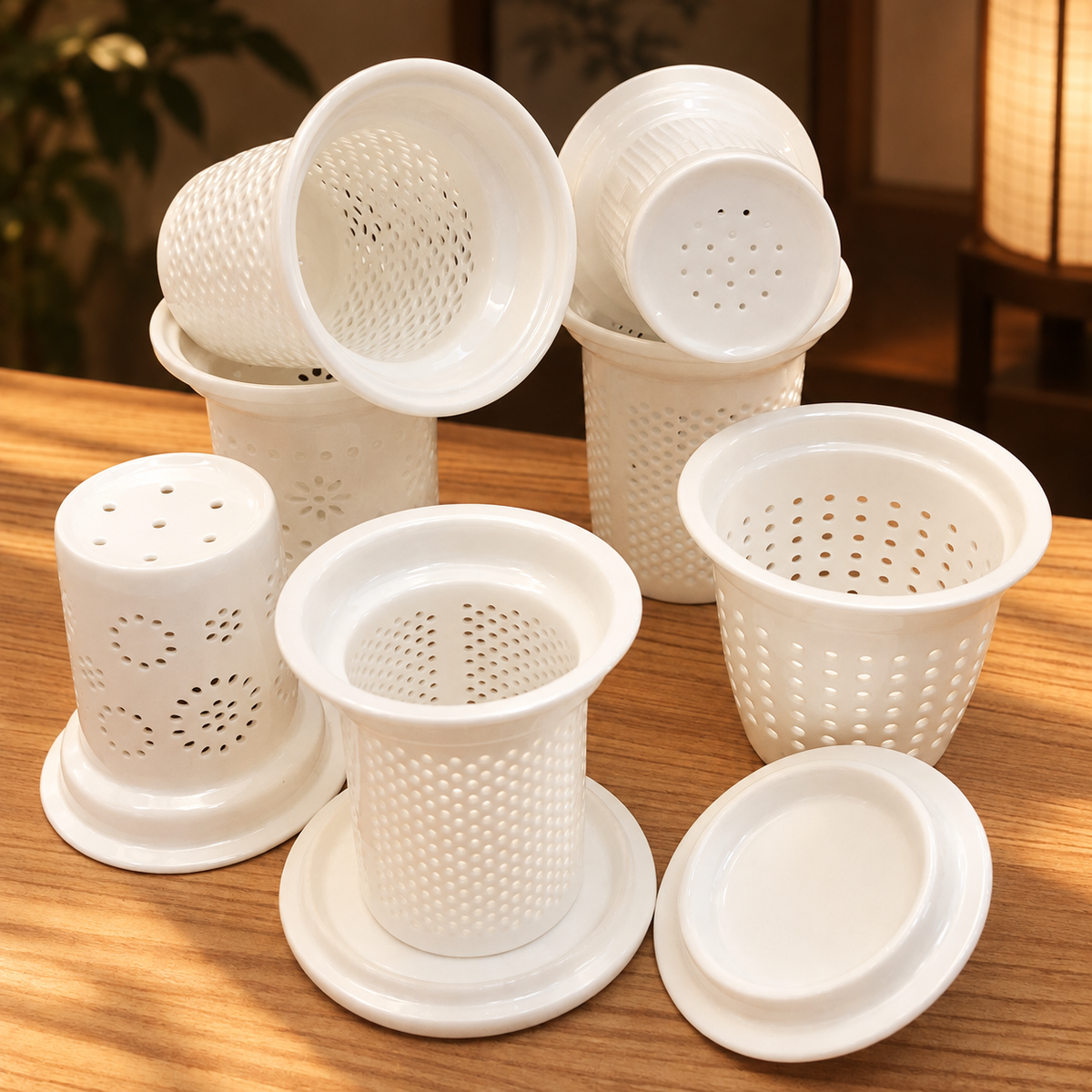 White Ceramic Tea Infuser Insert — image 1