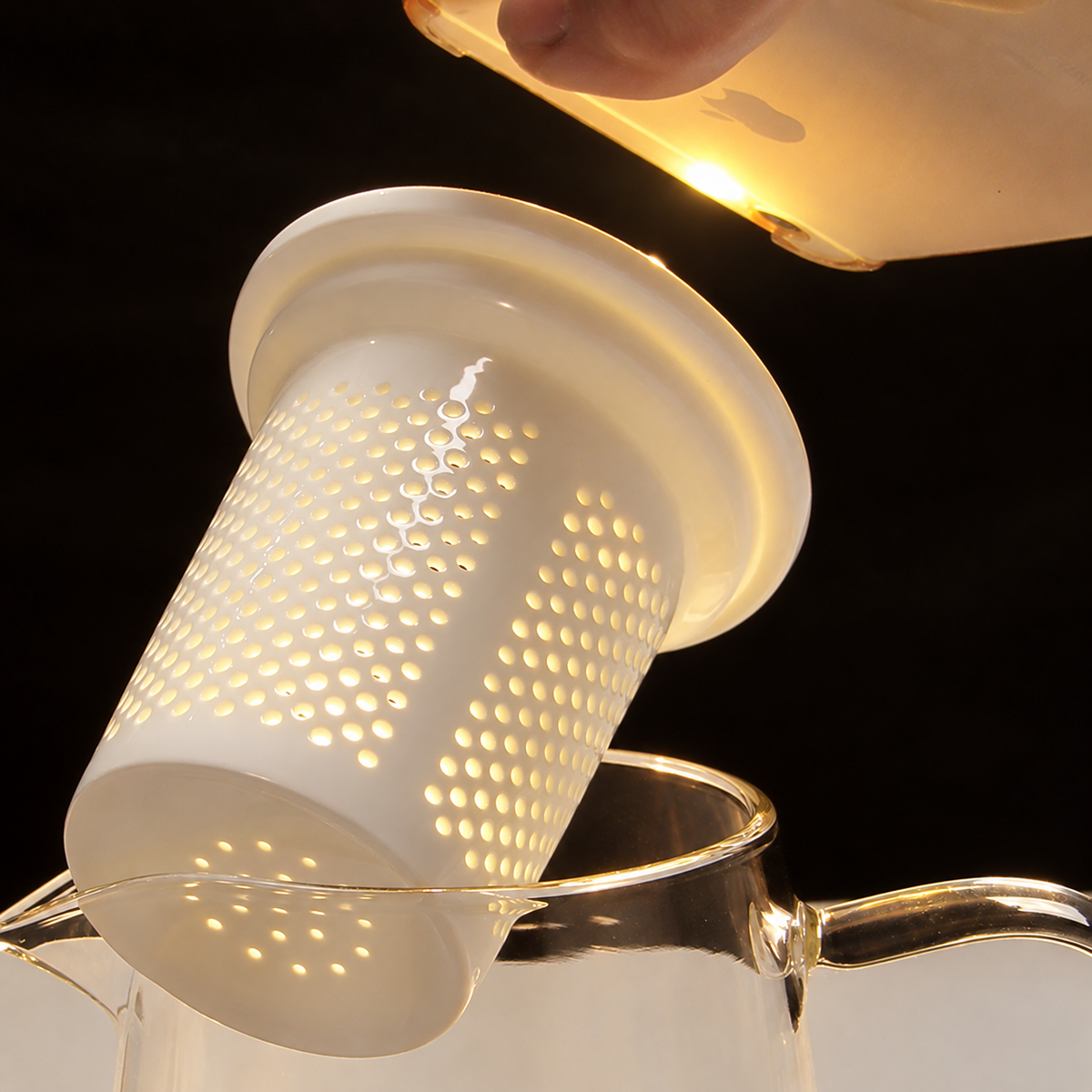 White Ceramic Tea Infuser Insert — image 3