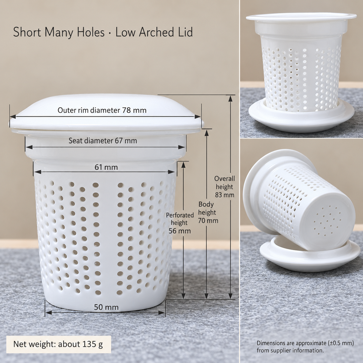 Short Many Holes · Low Arched Lid