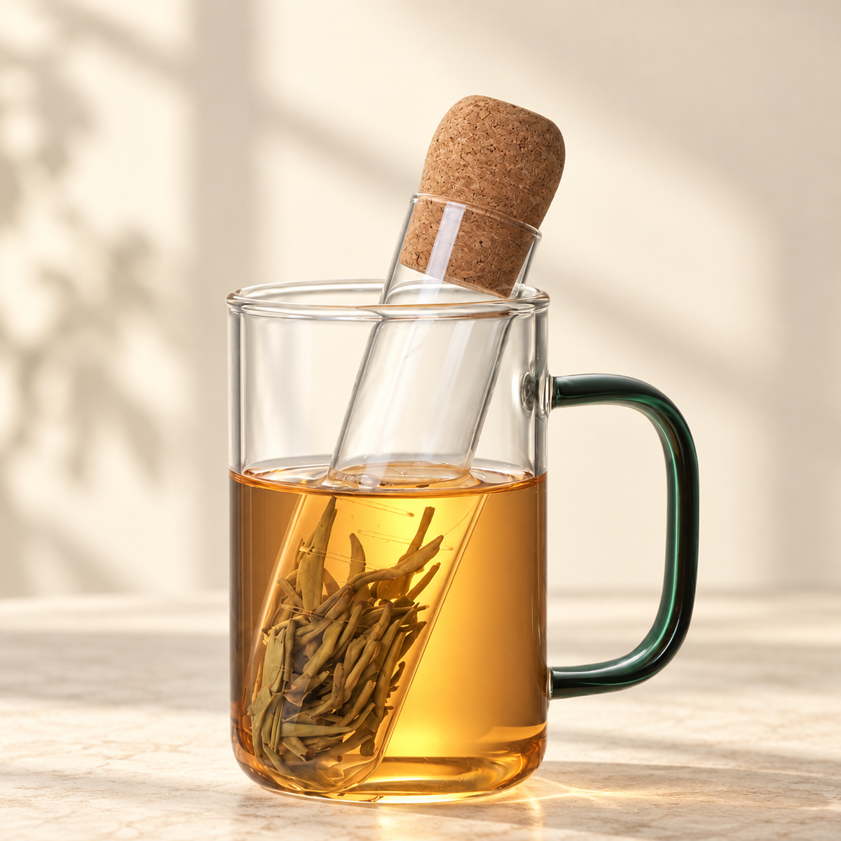 Glass Tea Infuser Tube with Cork — image 1