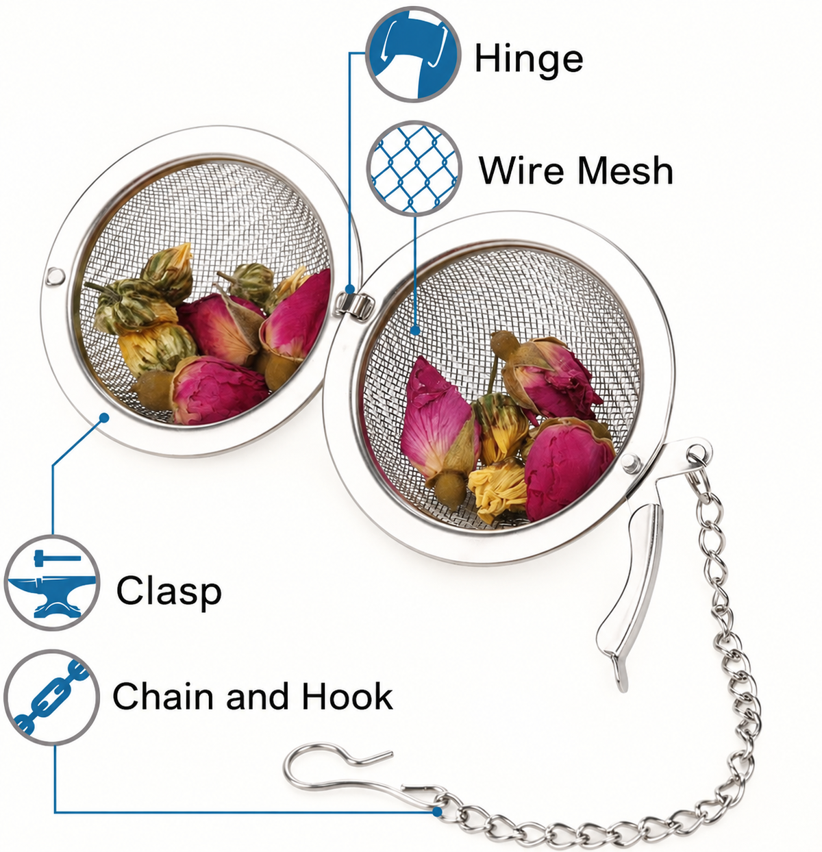 Silver Hinged Mesh Ball