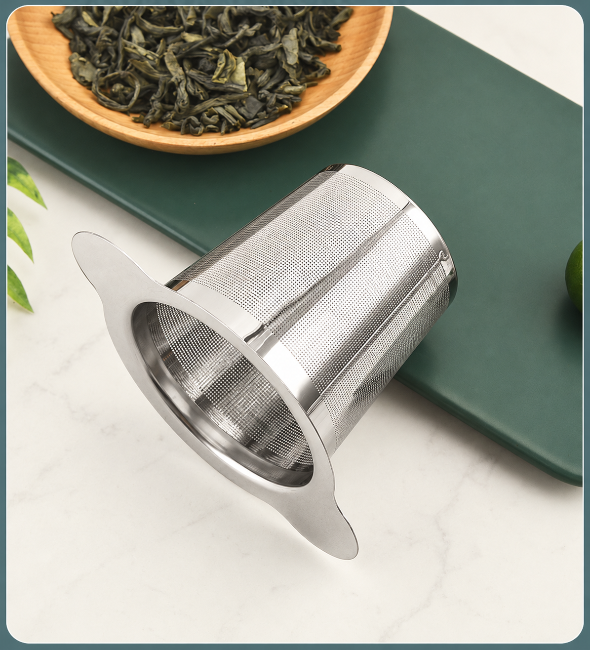 Silver Basket Tea Infuser with Lid - source image 3