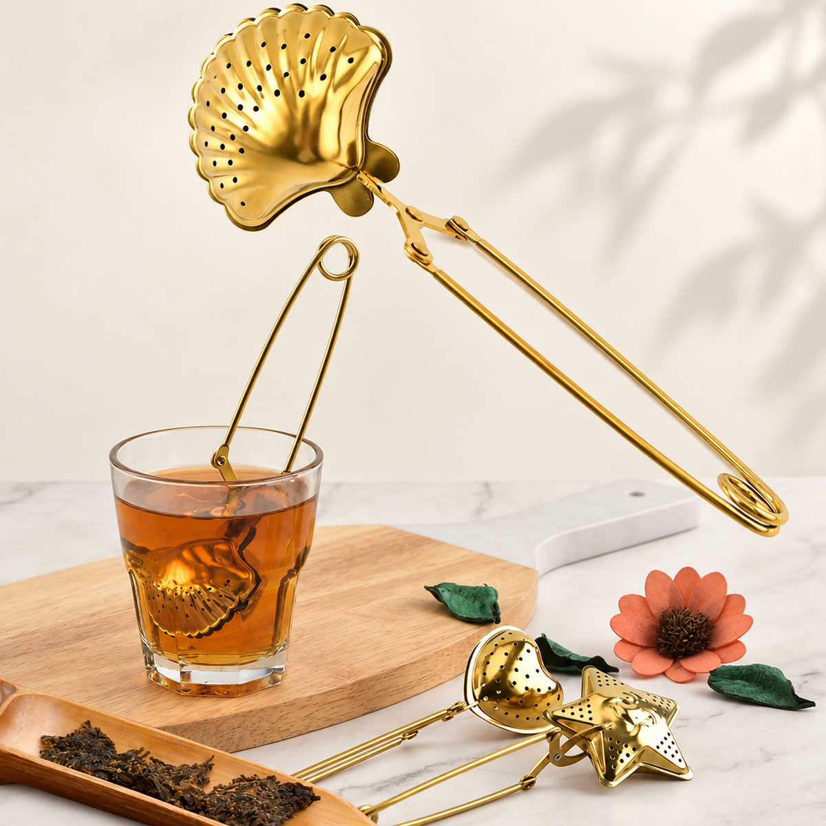 Gold Shaped Tea Infuser Tongs — image 5