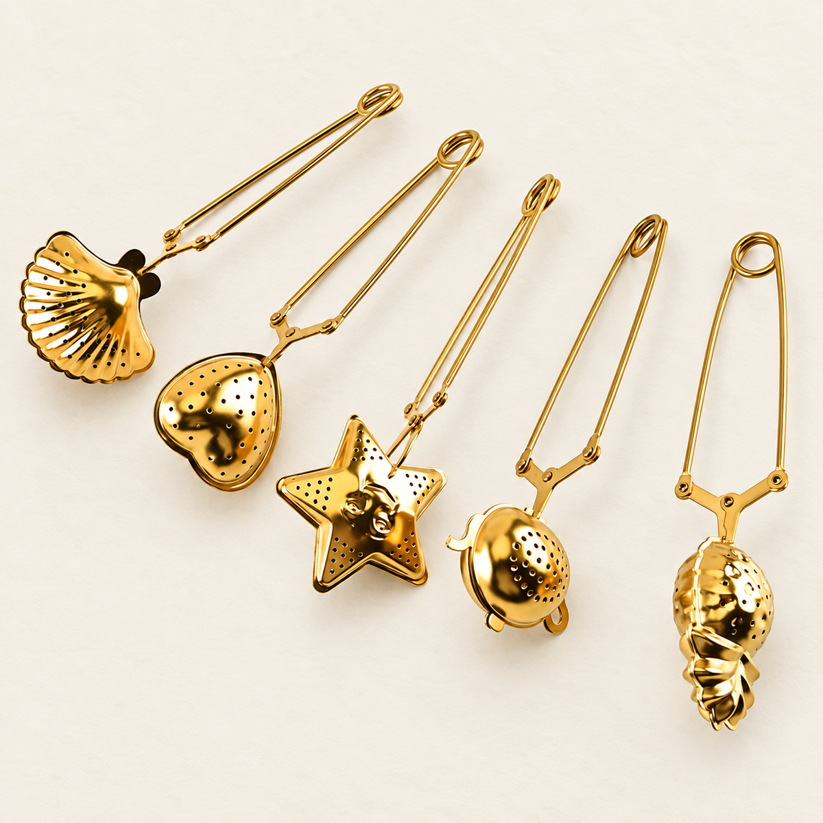 Gold Shaped Tea Infuser Tongs — image 6