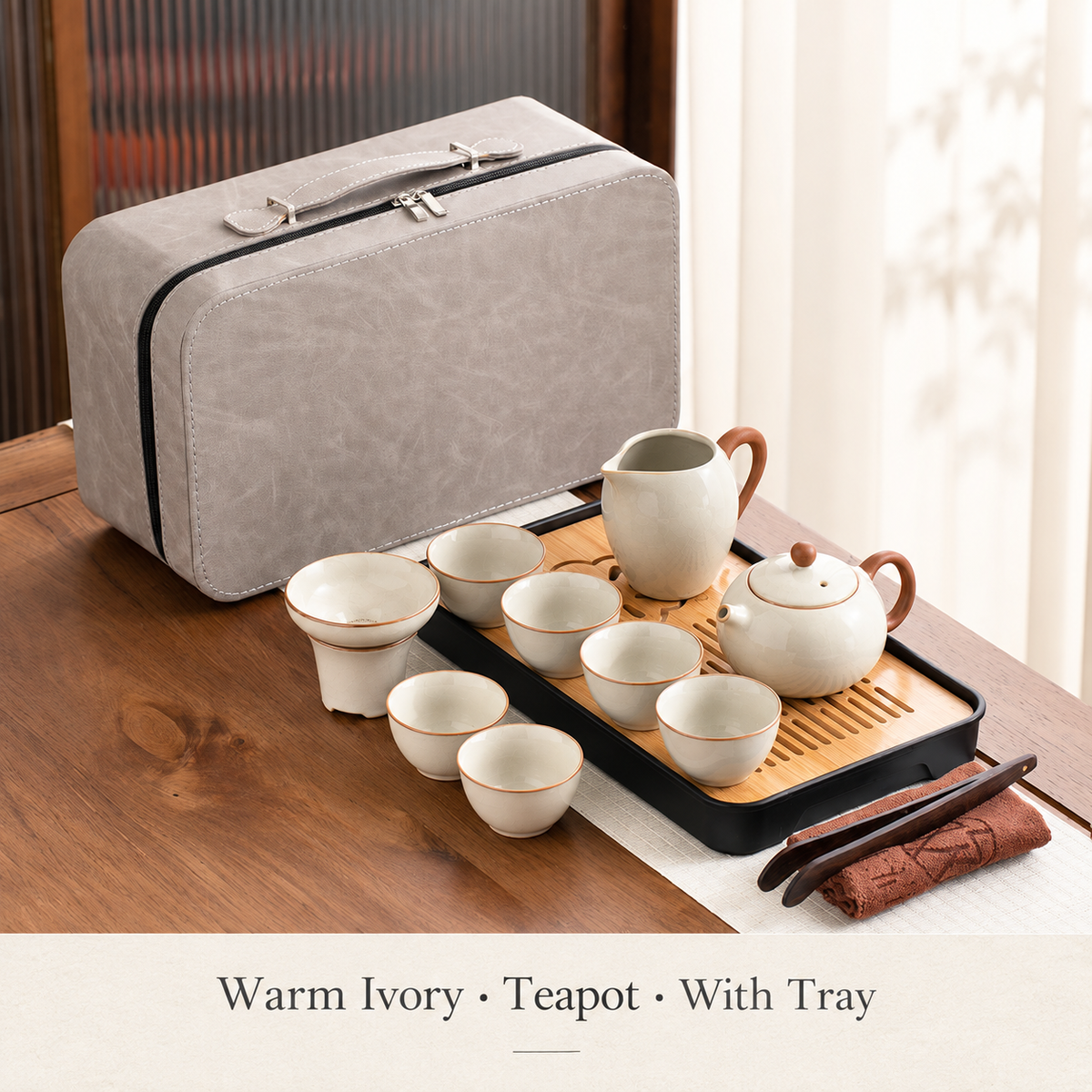Warm Ivory · Teapot · With Tray