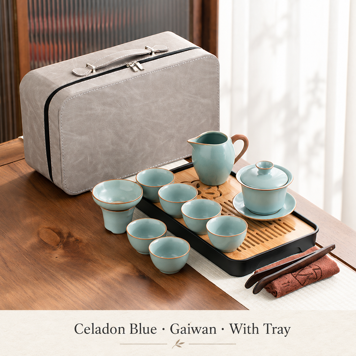 Celadon Blue · Gaiwan · With Tray