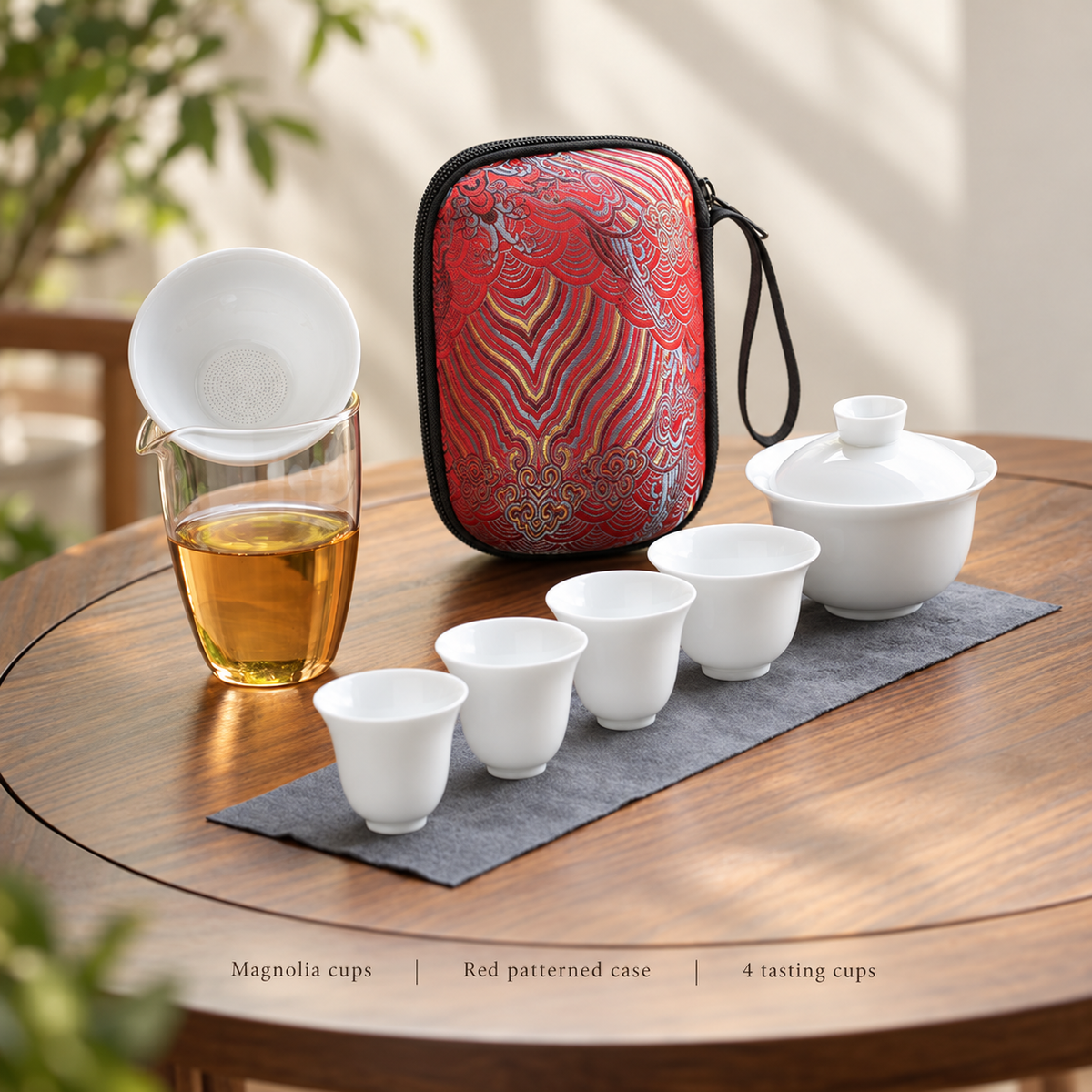 Magnolia cups / Red patterned case