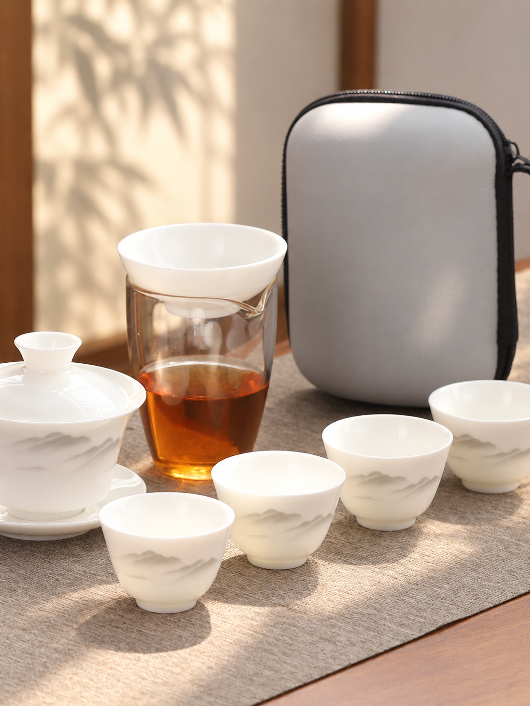 White Ceramic Gaiwan Tea Sets — image 3
