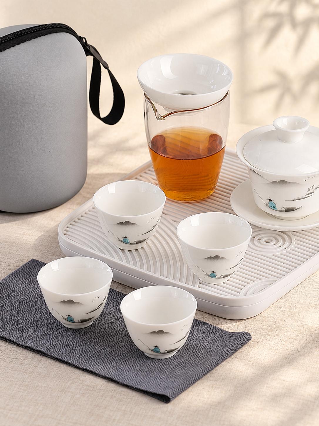 White Ceramic Gaiwan Tea Sets — image 5