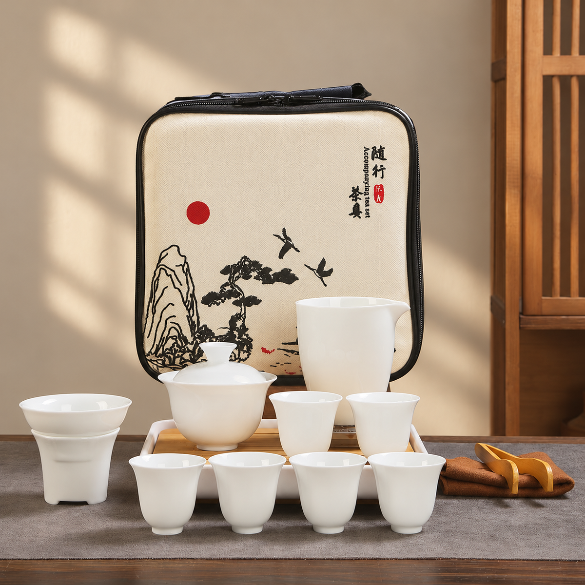 Meiren — 6 Cups / Landscape Fabric Case