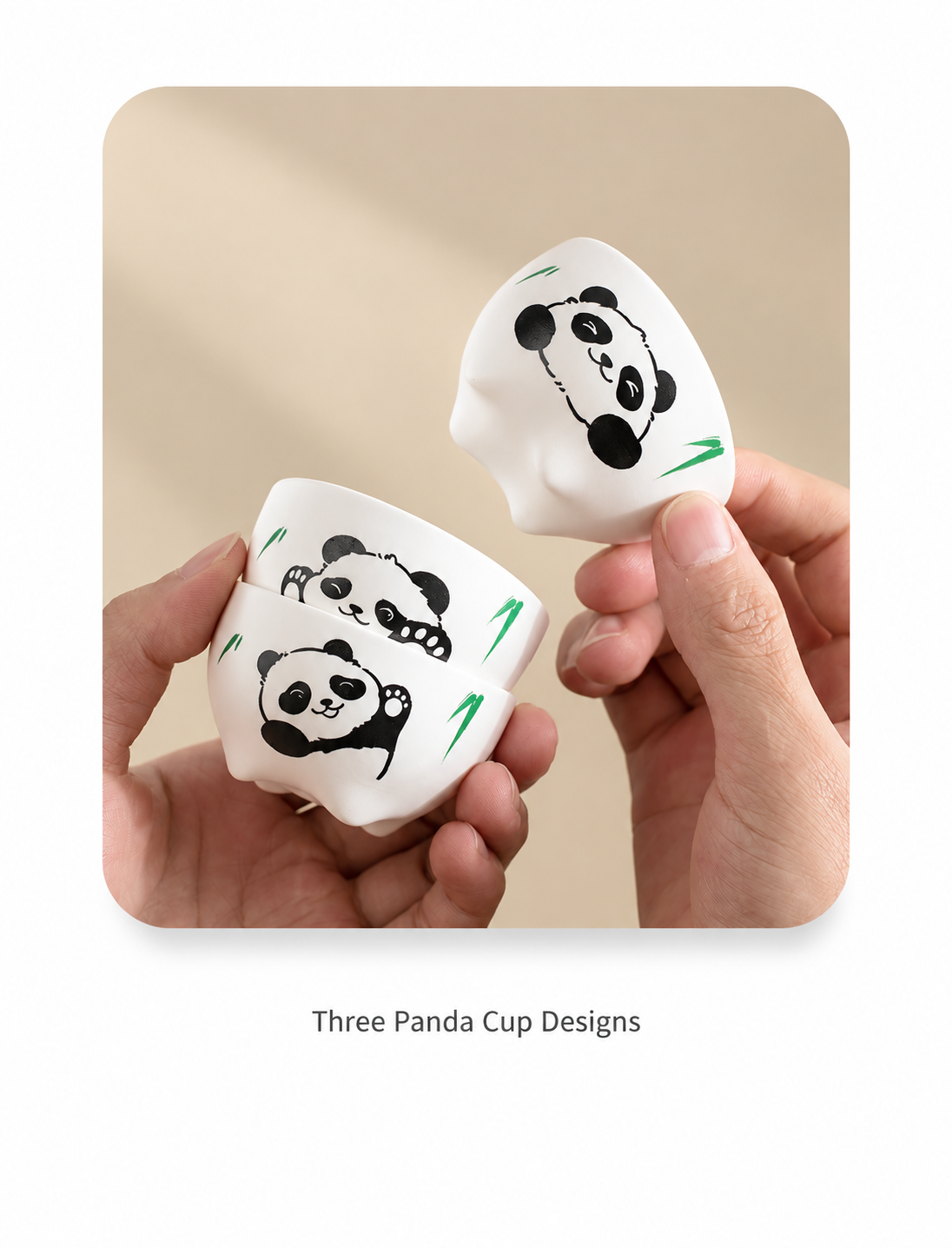 Three Panda Cup Designs