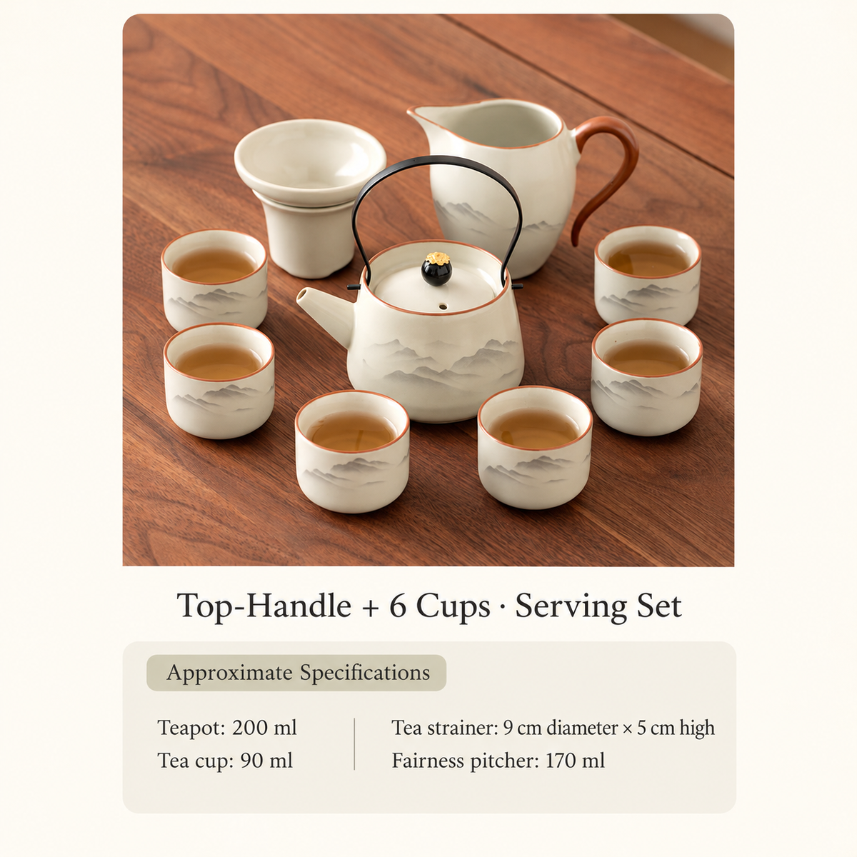 Mountain Landscape Ceramic Gongfu Tea Sets — image 11