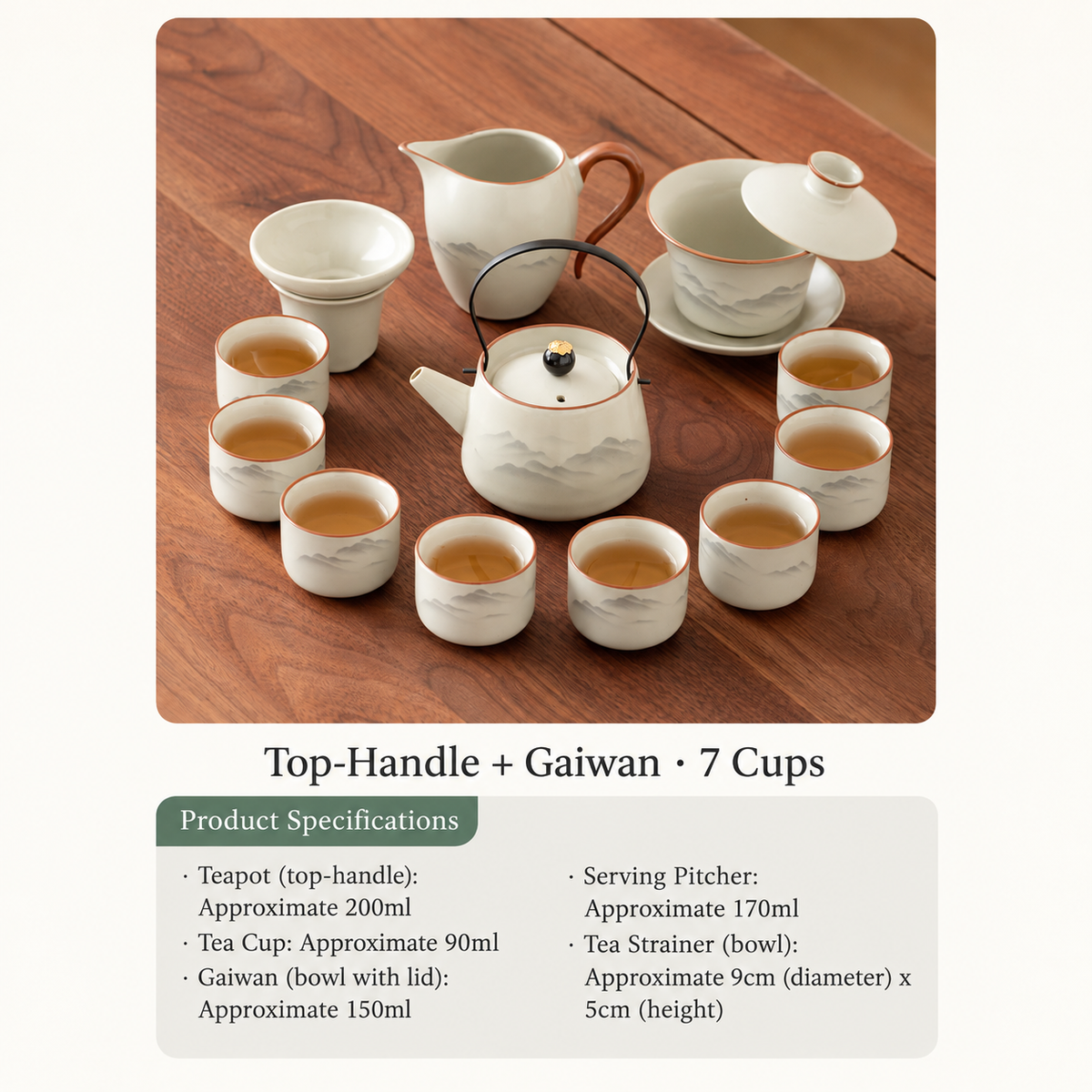 Mountain Landscape Ceramic Gongfu Tea Sets — image 16